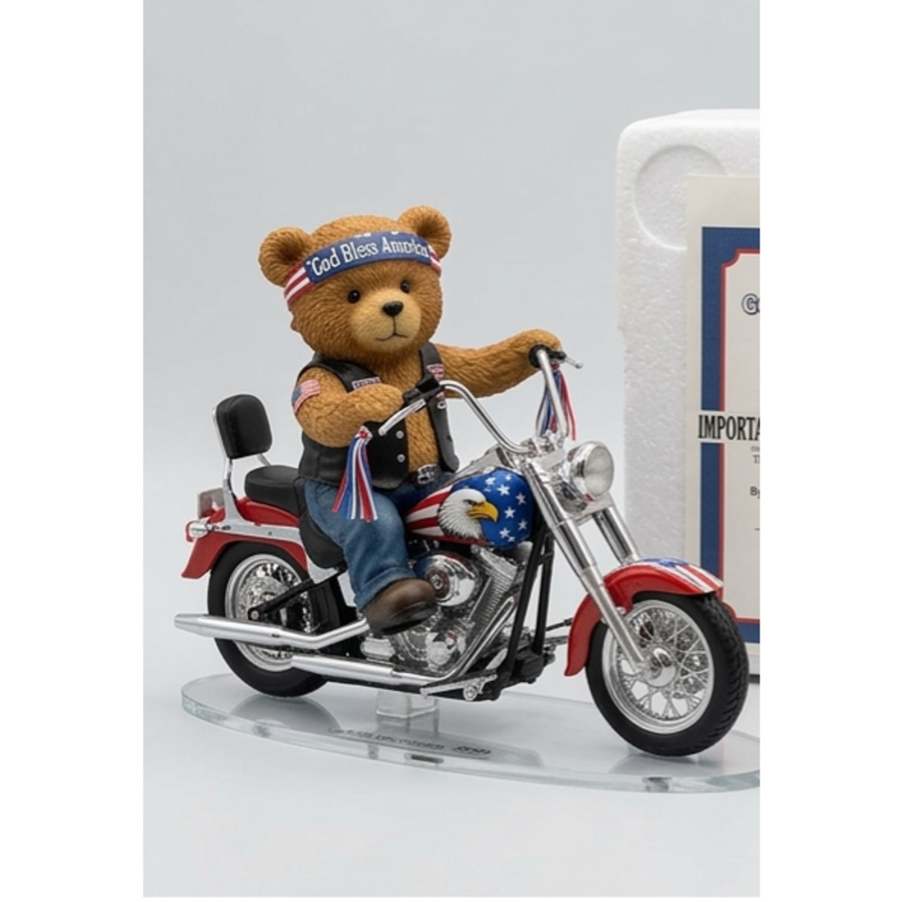 The Hamilton Collection God Bless America Born to Ride Sculpture #8055A